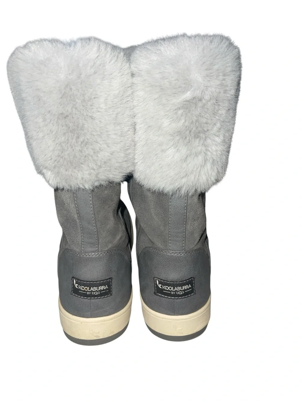 🩶🤍 Koolaburra by UGG Gray Suede Faux Fur Zip Winter Boots